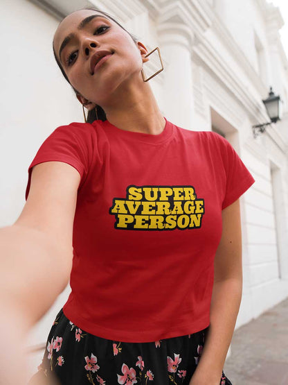 Super Average Person - Red Cotton Crop Top