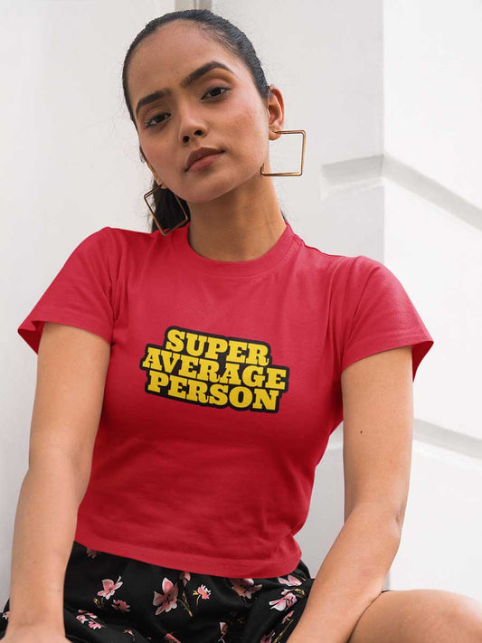 Super Average Person - Red Cotton Crop Top