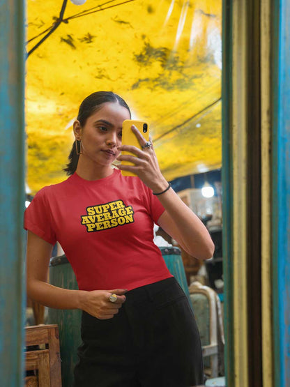 Super Average Person - Red Cotton Crop Top