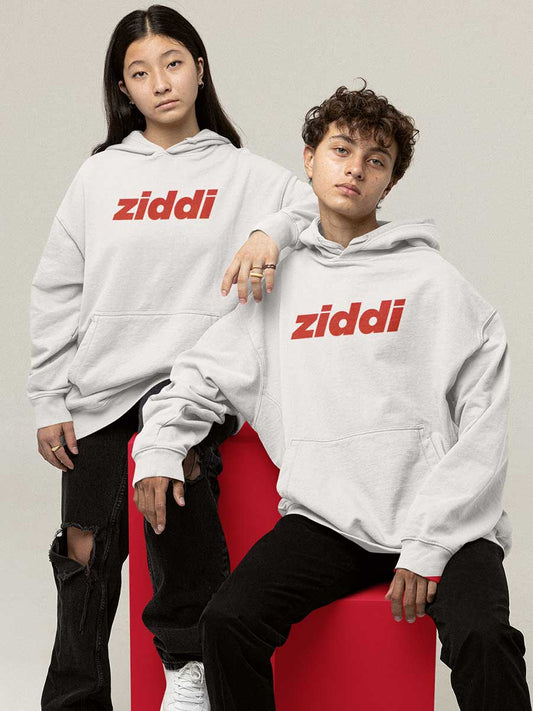 Ziddi - White Cotton Hoodie