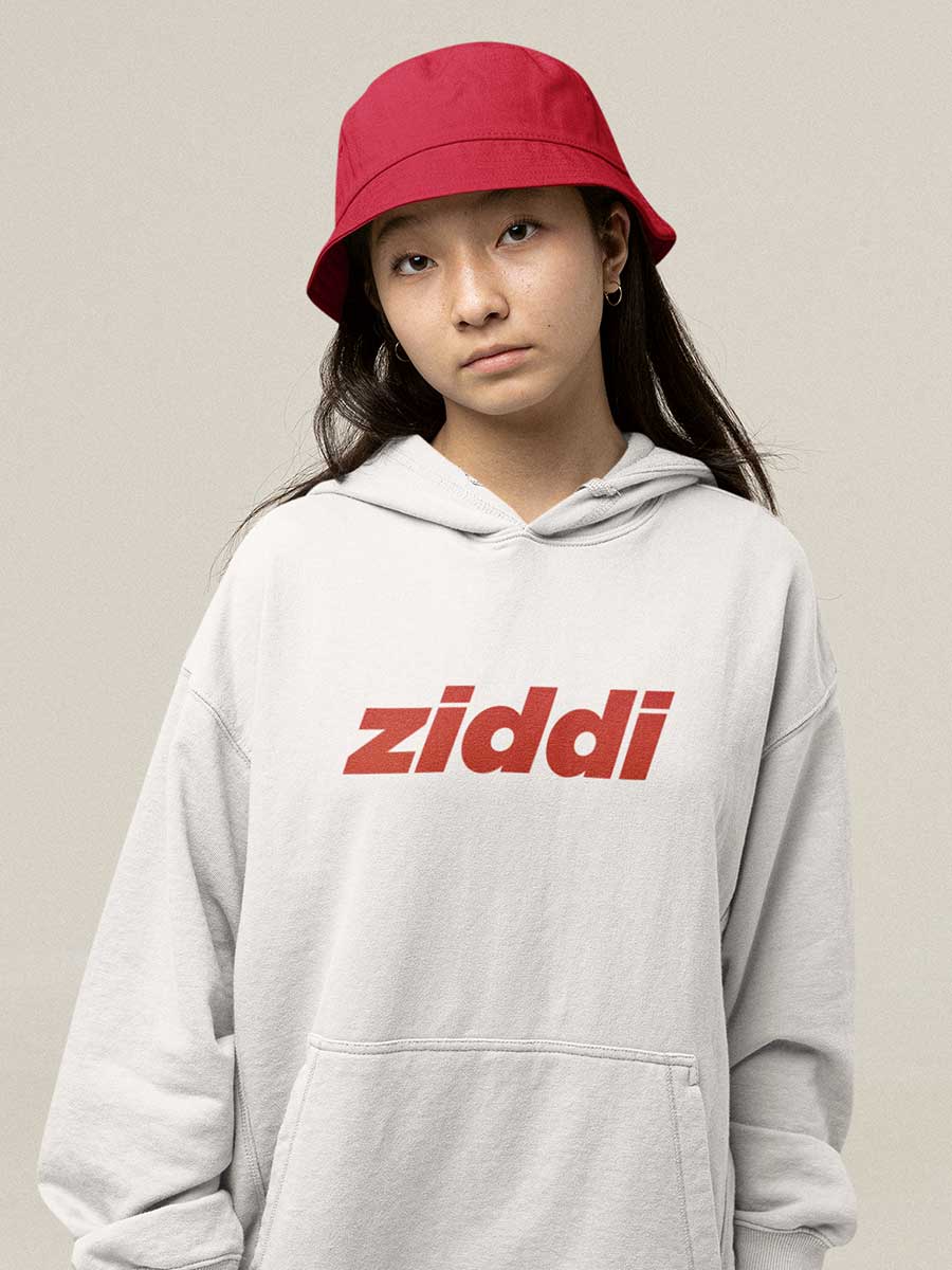 Ziddi - White Cotton Hoodie