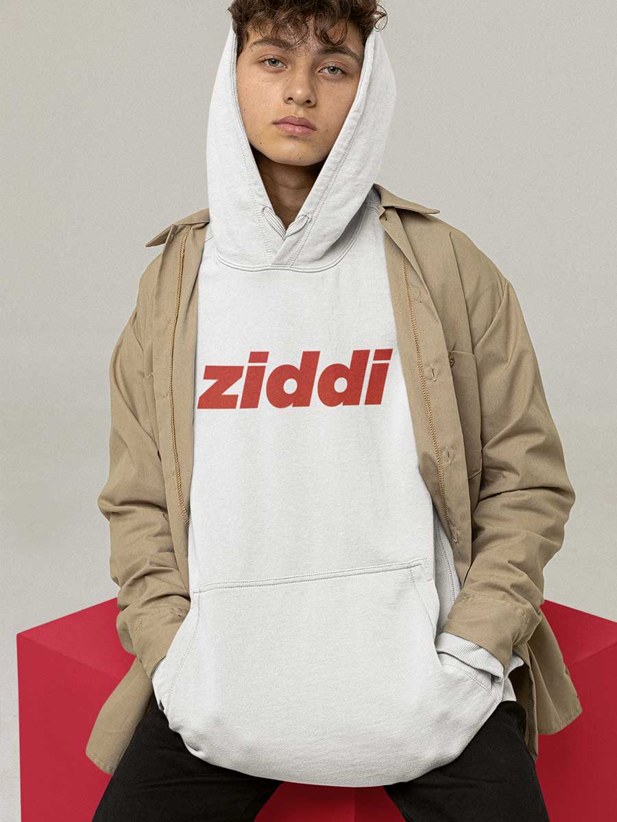 Ziddi - White Cotton Hoodie